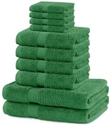 Tmavozelené froté bavlnené uteráky a osušky v súprave 10 ks Marina – Restilo