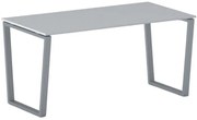 Kancelársky stôl PRIMO IMPRESS, 160x80 cm, sivostrieborná podnož, sivá