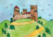 MARIONETINO – Zadná scéna Hrad / Hradná sieň (2 motívy)