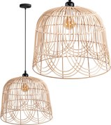 Toolight Boho, stropné svietidlo 40cm 1xE27 APP1352-1CP, čierna-prírodná hnedá, OSW-05765