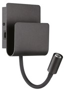 Ideal Lux - LED Nástenné bodové svietidlo PROBE LED/9,5W/230V USB CRI 90 čierna