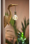 Bronzová antik nástenná lampa žeriav Crane - 30*16*48 cm / E27