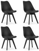 Set štyroch jedálenských stoličiek MARK čierny - čierne nohy (4 ks)