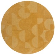 Flair Rugs, Kusový koberec Moderno Gigi Ochre kruh, 160x160 (priemer) kruh, žltá, obývacia izba