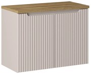 Závěsná skříňka pod umyvadlo Nova Cashmere I s deskou 80 cm kašmír/dub coast evoke