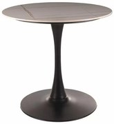 Jedálenský stôl Espero 80 cm, mramor / čierna