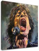Obraz Mick Jagger - Legenda na pódiu | 100% originál domaľovaný akrylom 60x60 cm