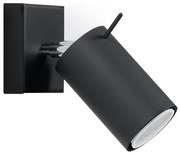 Sollux SL.0091 - Nástenné bodové svietidlo RING 1xGU10/10W/230V čierna