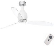 FARO 32025 - Stropný ventilátor MINI ETERFAN matná biela/číra