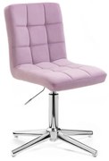 LuxuryForm DESIGN Stolička TOLEDO VELUR na striebornom kríži - levanduľa