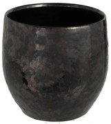 Dymovo-strieborný antik keramický kvetináč Smokey - Ø 18*18cm