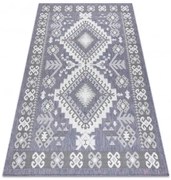 Koberec šnúrkový SIZAL SION Aztécky 3007  ploské tkanie ružový / modrý / biely