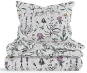 Bavlnené obliečky Renforcé - Herbár sivý