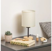 Brilagi - Stolná lampa NUBILA WOOD 1xE27/25W/230V dub/čierna/krémová BG1566