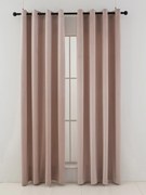 Zamatové zatemňovacie závesy Cesar púdrové - 140 x 160 cm (2ks) - krúžky