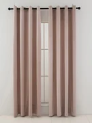 Zamatové zatemňovacie závesy Cesar púdrové - 140 x 250 cm (2ks) - krúžky