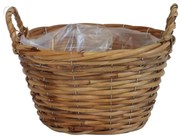 Hnedý ratanový košík s uškami 28cm