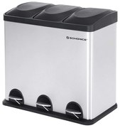 Odpadkový kôš 3 x 18 l strieborno-čierny