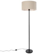 Stojaca lampa čierna s tienidlom svetlohnedá 50 cm - Simplo