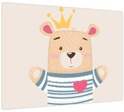 Obraz - Medvedík s korunkou (70x50 cm)