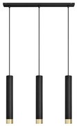 LED Luster na lanku TUBA 3xGU10/4,8W/230V čierna/zlatá