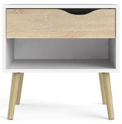 Biely/v prírodnej farbe nočný stolík Oslo – Tvilum