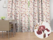 Biante Bavlnený záves Sandra SA-636 Vínovo-béžové kosatce na bielom 150x140 cm