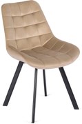Jedálenská stolička RICK so zamatovým poťahom, béžová