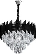 Toolight Toolight, krištáľové závesné svietidlo 50cm, 7xE14, G063-CP, čierna, OSW-08690