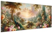 Obraz - Pávy v záhrade (120x50 cm)