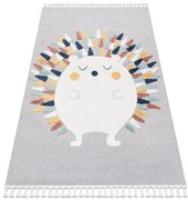 Detský koberec YOYO GD73 sivý / biely - ježko