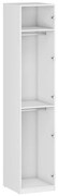 Korpus skrine Unity - 50 cm, 1 polica + 2 vešiaky, biela