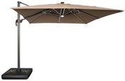 Zahradní slunečník Houseland Vexon s LED osvětlením 300x300 cm světle hnědý