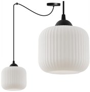 Závesné svietidlo Riffle Spider, 1x biele sklenené tienidlo, b