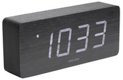 Karlsson 5654BK Dizajnové LED stolné hodiny s budíkom, 21 x 9 cm