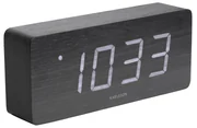 Karlsson 5654BK Dizajnové LED stolné hodiny s budíkom, 21 x 9 cm