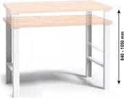 Pracovný stôl do dielne G3, buková škárovka, nastaviteľné kovové nohy, 1500 mm
