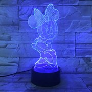 3Dmix 3DL-CLK025 – 3D LED nočná lampa - Minnie Mouse (Hodiny s budíkom)