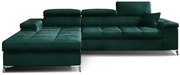 Rohová sedacia súprava Richard, Ľavá, zelená (kronos 19)