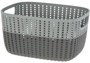 Plastový košík Duo, sivá, 28,6 x 21,8 x 15,1 cm