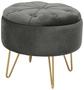 Taburet ROCA samet šedý