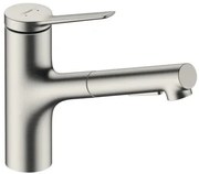 Hansgrohe Zesis drezová batéria s vyťahovacou spŕškou, 2 prúdy nerez 74803800