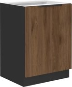 Dolná kuchynská skrinka Monza, 60 cm, orech/čierna%