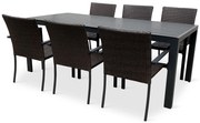 Záhradný jedálenský set Viking XL + 6x ratanová stolička Wicker Pat