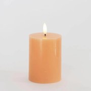 SIRIUS Vosková LED svíčka Sille, broskvová, 7,5 x 10 cm