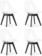 Set štyroch jedálenských stoličiek MARK priesvitný - čierne nohy (4 ks)