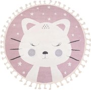Koberec SKANDI KIDS A1096A ružový / krémový kruh