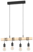 Závesné svietidlo v čiernej a prírodnej farbe TOWNSHEND - EGLO