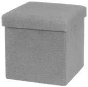 Sivý taburet z textílie buklé Folding – Casa Selección