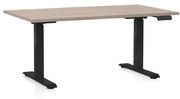 Výškovo nastaviteľný stôl OfficeTech C, 120 x 80 cm, čierna podnož, dub